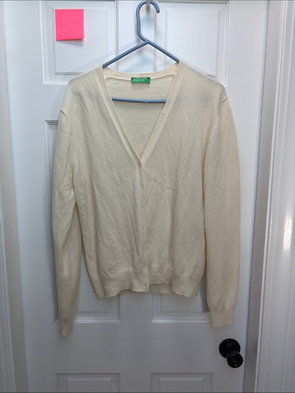 United Colors Of Benetton Cream V-Neck Button-Up Cardigan
